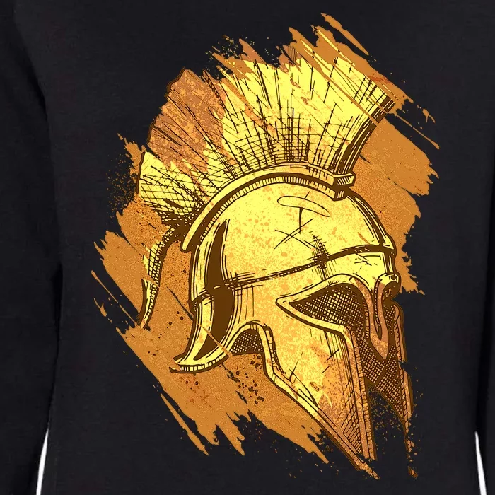 Grunge Painted Spartan Gladiator Warrior Helmet Womens California Wash Sweatshirt