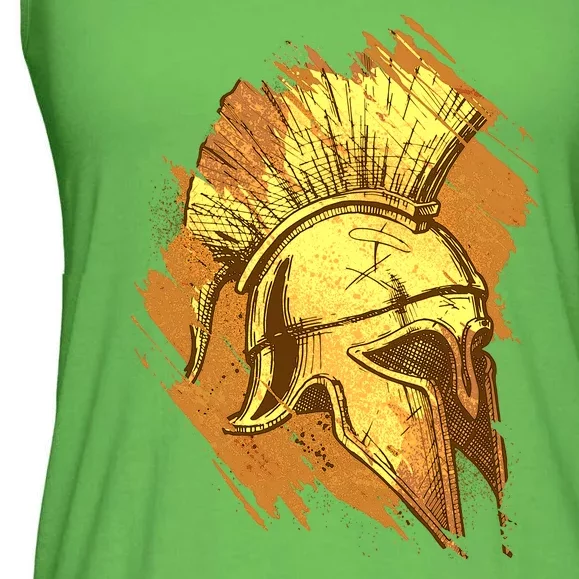 Grunge Painted Spartan Gladiator Warrior Helmet Ladies Essential Flowy Tank