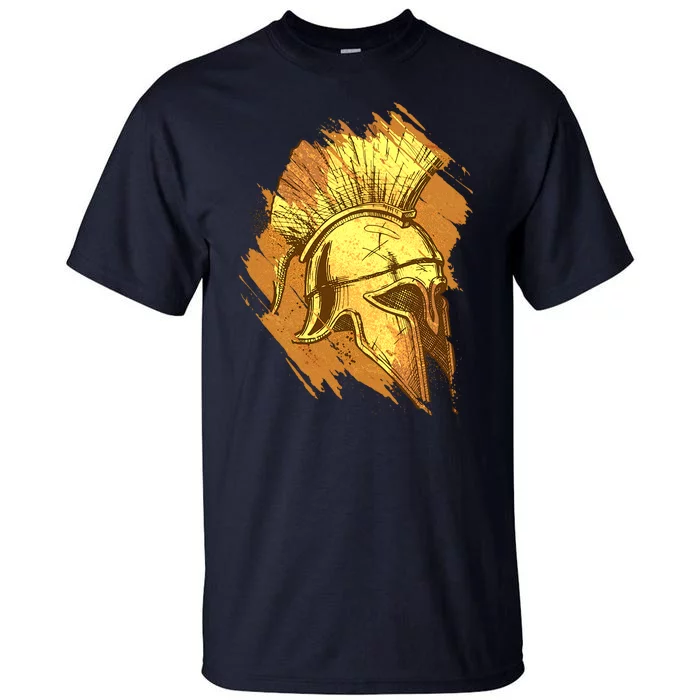 Grunge Painted Spartan Gladiator Warrior Helmet Tall T-Shirt