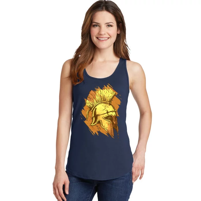 Grunge Painted Spartan Gladiator Warrior Helmet Ladies Essential Tank