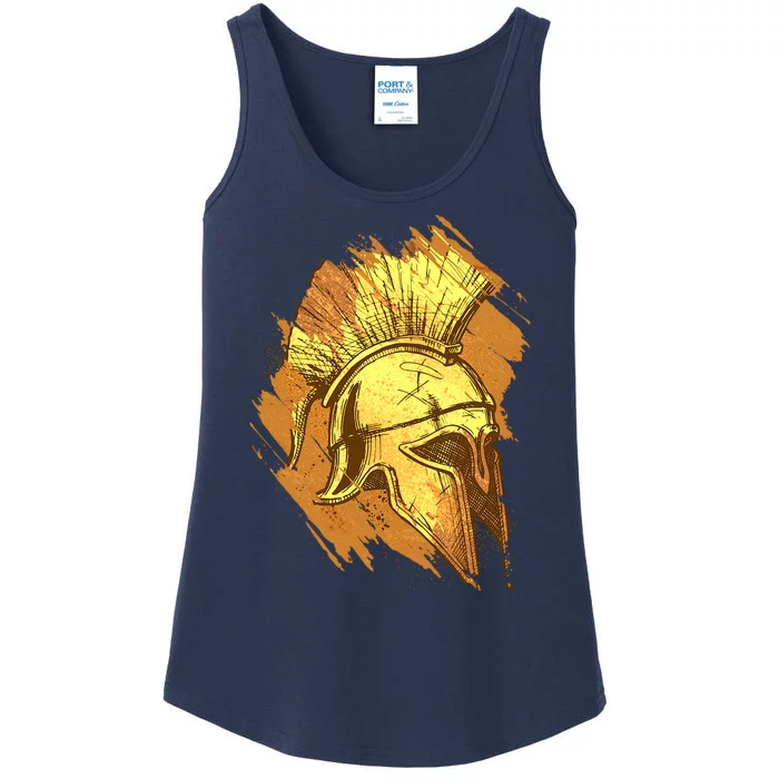 Grunge Painted Spartan Gladiator Warrior Helmet Ladies Essential Tank