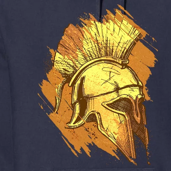 Grunge Painted Spartan Gladiator Warrior Helmet Premium Hoodie