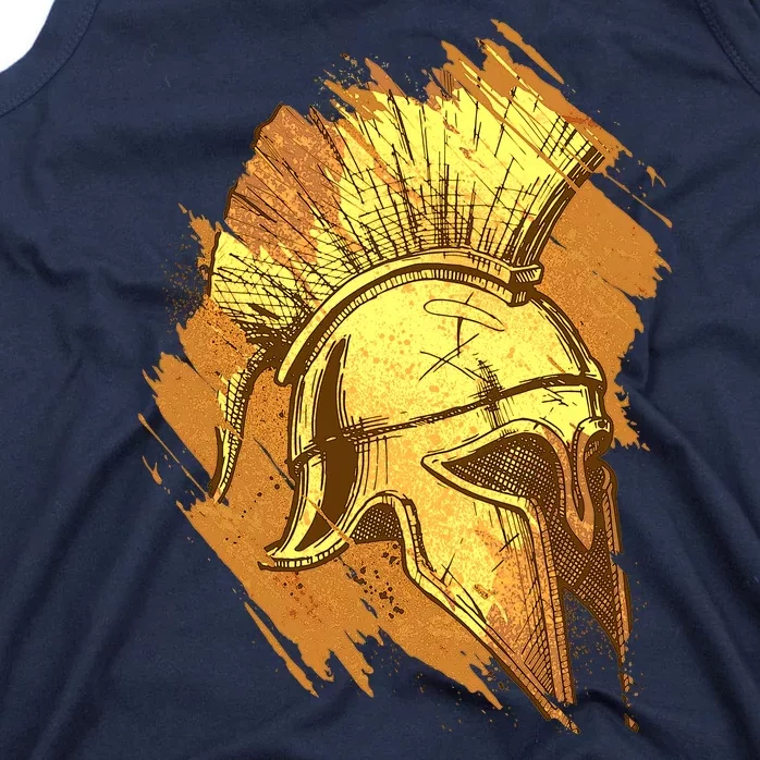 Grunge Painted Spartan Gladiator Warrior Helmet Tank Top