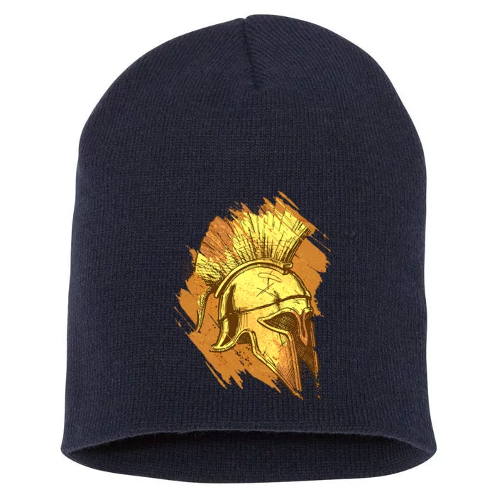 Grunge Painted Spartan Gladiator Warrior Helmet Short Acrylic Beanie