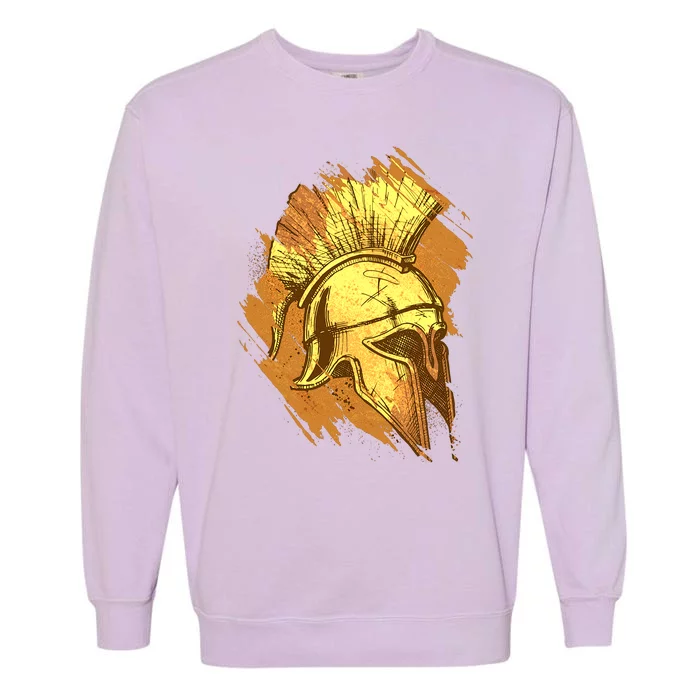 Grunge Painted Spartan Gladiator Warrior Helmet Garment-Dyed Sweatshirt