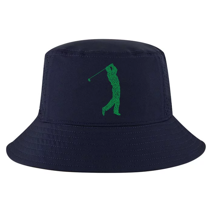 Golf Player Silhouette Leaf Clover St Patrick's Day Cool Gift Cool Comfort Performance Bucket Hat