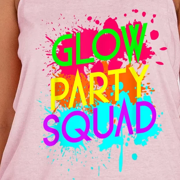 Glow Party Squad Funny Halloween Group Gift Women's Knotted Racerback Tank