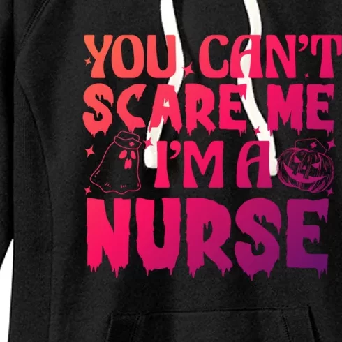 Ghost Pumpkin Spooky Halloween You Cant Scare Me Im A Nurse Great Gift Women's Fleece Hoodie