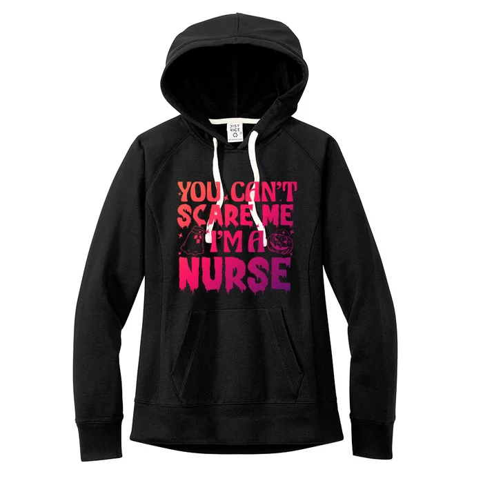 Ghost Pumpkin Spooky Halloween You Cant Scare Me Im A Nurse Great Gift Women's Fleece Hoodie