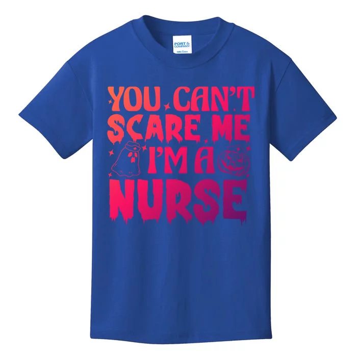 Ghost Pumpkin Spooky Halloween You Cant Scare Me Im A Nurse Great Gift Kids T-Shirt