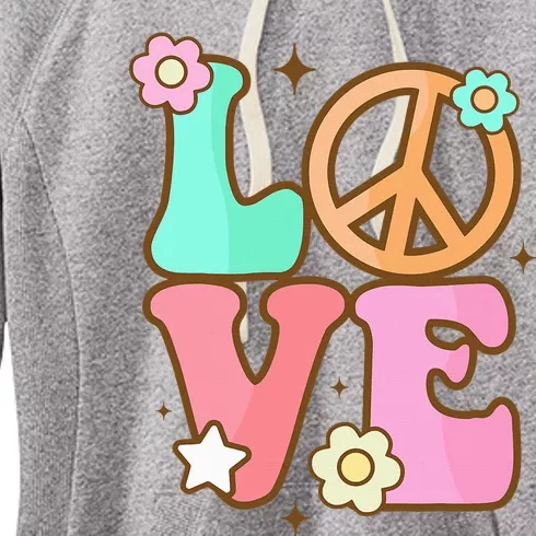 Groovy Peace Sign Love Costume for 60s 70s Theme Party Women's Fleece Hoodie