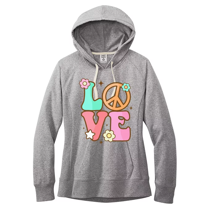 Groovy Peace Sign Love Costume for 60s 70s Theme Party Women's Fleece Hoodie