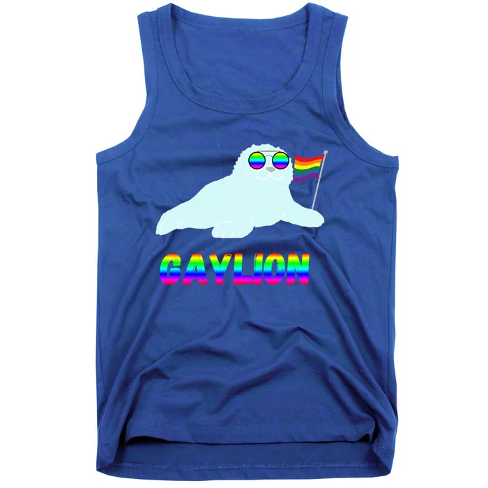 Gay Pride Sea Lion Rainbow Seal Lgbt Bi Gender Supporter Cool Gift Tank Top