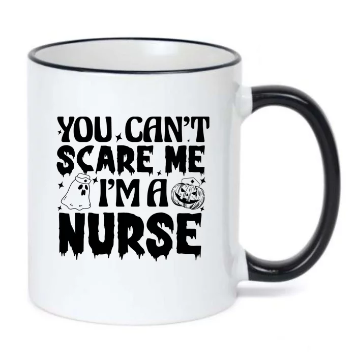 Ghost Pumpkin Spooky Halloween You Cant Scare Me Im A Nurse Gift Black Color Changing Mug