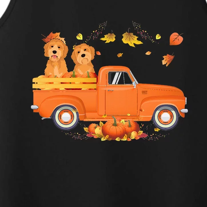 Goldendoodle Pumpkin Truck Fall Leaf Thanksgiving Halloween Performance Tank