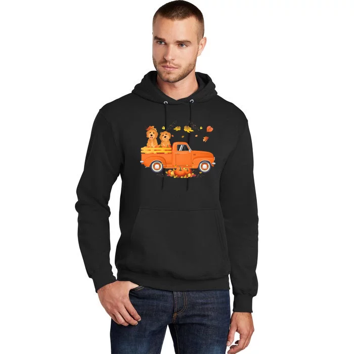 Goldendoodle Pumpkin Truck Fall Leaf Thanksgiving Halloween Tall Hoodie