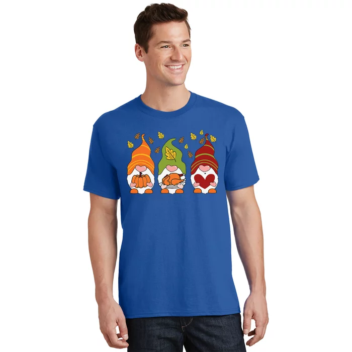 Gnomes Pumpkin Turkey Thanksgiving Day Cute Fall Autumn T-Shirt