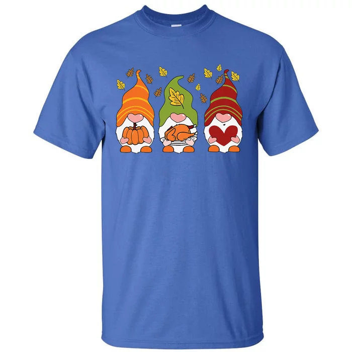 Gnomes Pumpkin Turkey Thanksgiving Day Cute Fall Autumn Tall T-Shirt