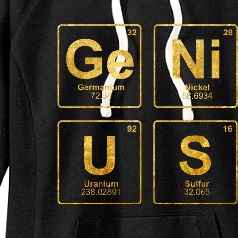 Genius Periodic Table Of Elets Science Nerds Great Gift Women's Fleece Hoodie