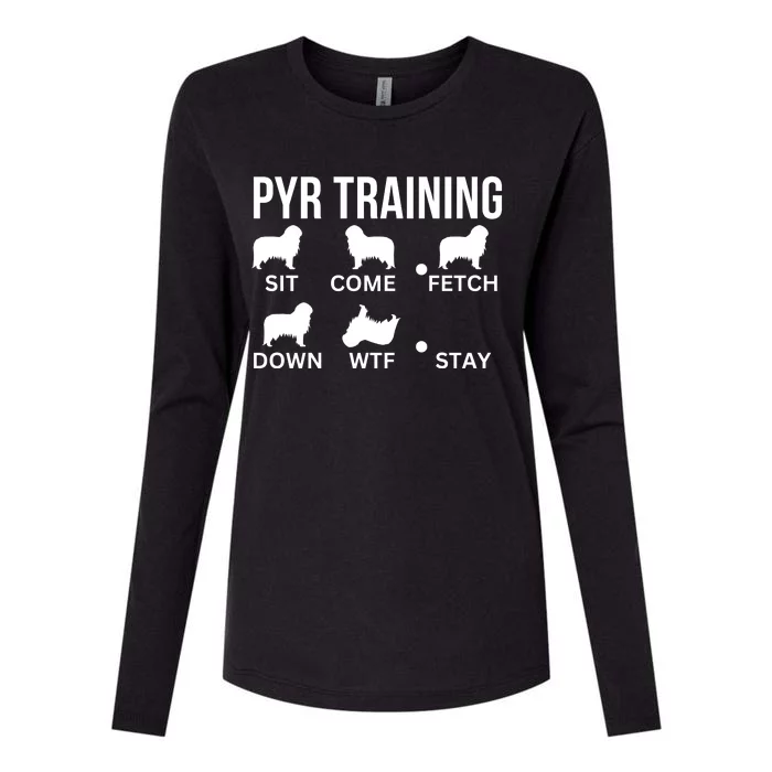 Great Pyrenees Training Pyr Dog Tricks Womens Cotton Relaxed Long Sleeve T-Shirt