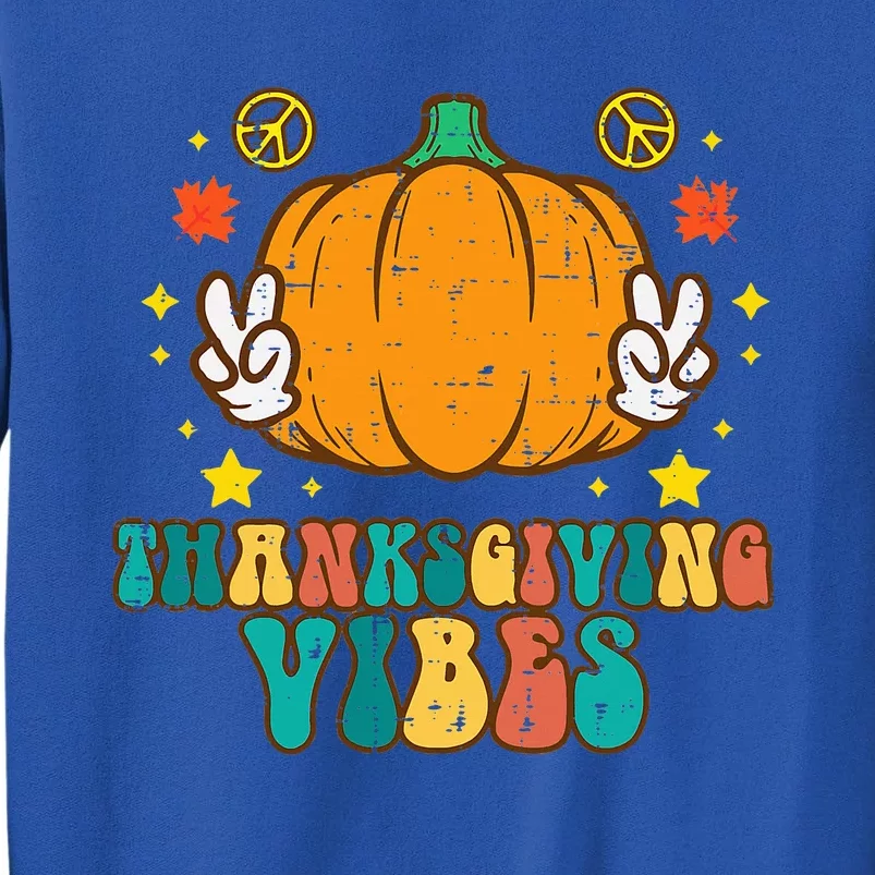 Groovy Pumpkin Thanksgiving Vibes Cute Hippie Tall Sweatshirt