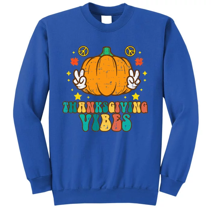 Groovy Pumpkin Thanksgiving Vibes Cute Hippie Tall Sweatshirt