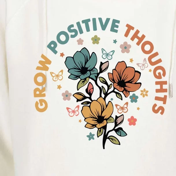 Grow Positive Thoughts Growth Mindset Womens Funnel Neck Pullover Hood