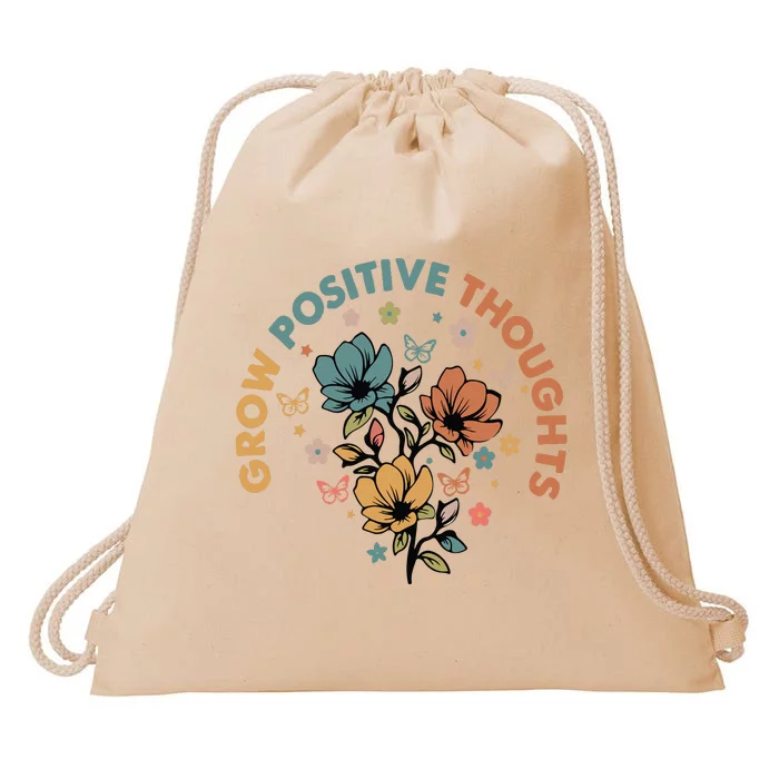 Grow Positive Thoughts Growth Mindset Drawstring Bag