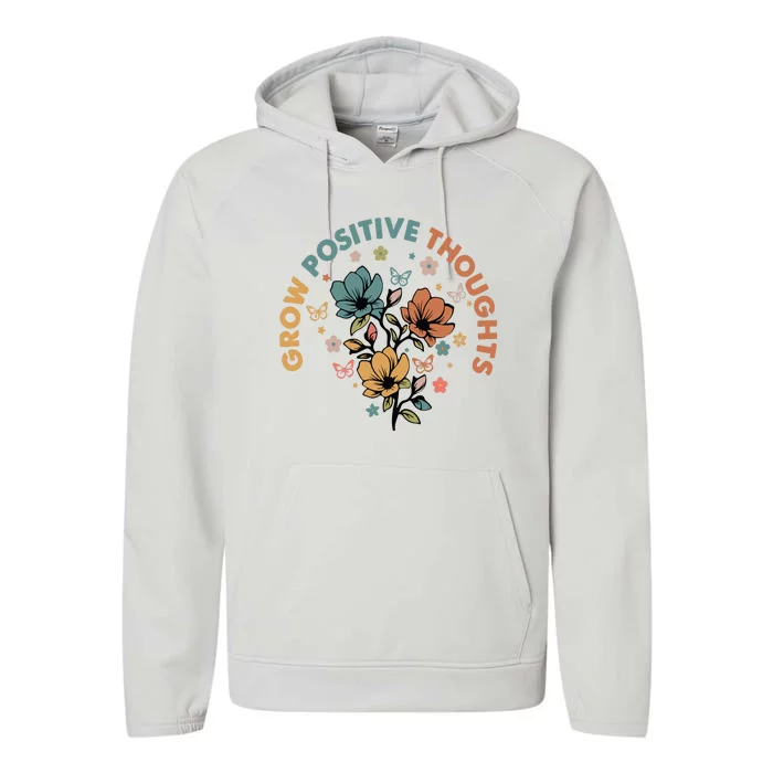 Grow Positive Thoughts Growth Mindset Performance Fleece Hoodie