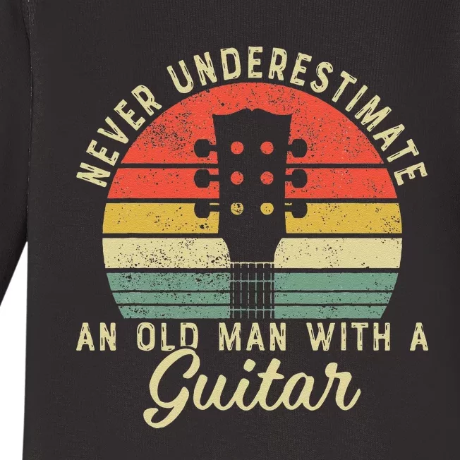 Guitar Player Teacher Funny Acoustic Guitar Lover Musician Baby Long Sleeve Bodysuit