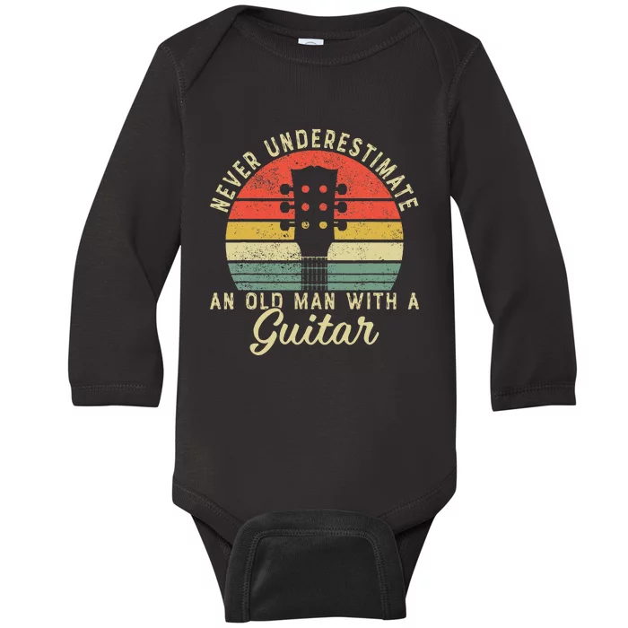 Guitar Player Teacher Funny Acoustic Guitar Lover Musician Baby Long Sleeve Bodysuit