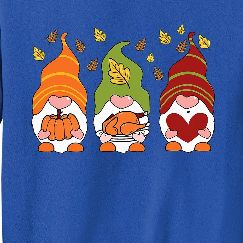 Gnomes Pumpkin Turkey Thanksgiving Day Cute Fall Autumn Tall Sweatshirt