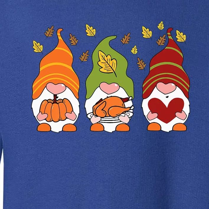 Gnomes Pumpkin Turkey Thanksgiving Day Cute Fall Autumn Toddler Sweatshirt