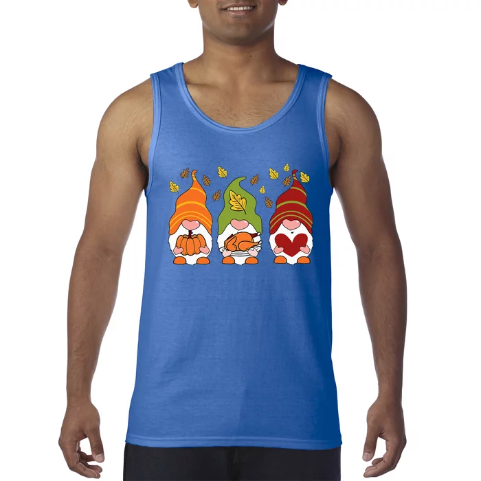 Gnomes Pumpkin Turkey Thanksgiving Day Cute Fall Autumn Tank Top