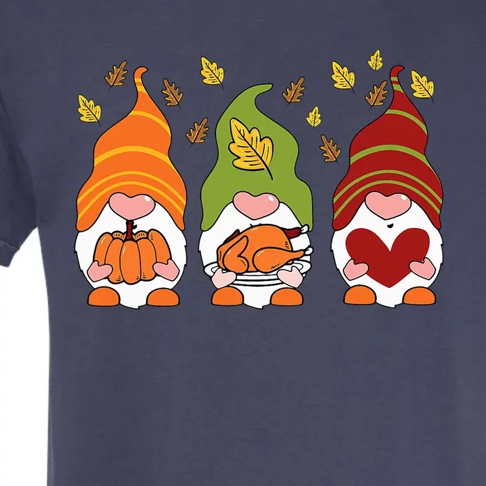 Gnomes Pumpkin Turkey Thanksgiving Day Cute Fall Autumn Garment-Dyed Heavyweight T-Shirt