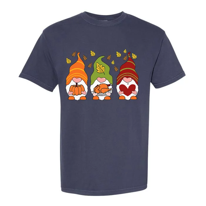 Gnomes Pumpkin Turkey Thanksgiving Day Cute Fall Autumn Garment-Dyed Heavyweight T-Shirt