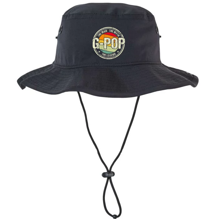 G Pop The Man The Myth The Legend Grandfather Fathers Day Legacy Cool Fit Booney Bucket Hat