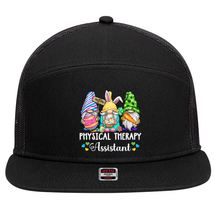 Gnome Physical Therapist Easter PT Physical Therapy Bunny 7 Panel Mesh Trucker Snapback Hat