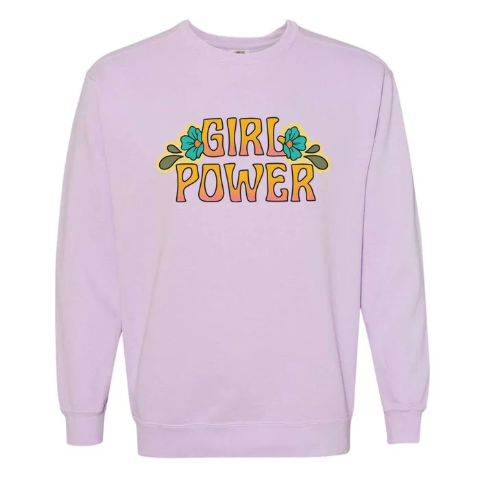 Girl Power Tropical Retro Feminist Garment-Dyed Sweatshirt