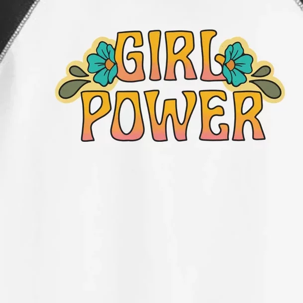 Girl Power Tropical Retro Feminist Toddler Fine Jersey T-Shirt