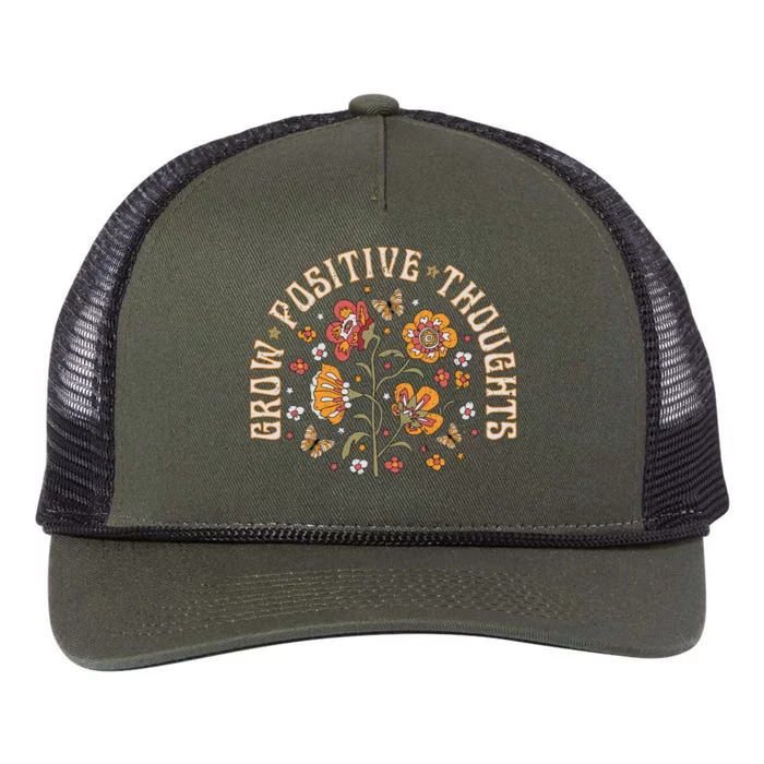 Grow Positive Thoughts Retro Rope Trucker Hat Cap