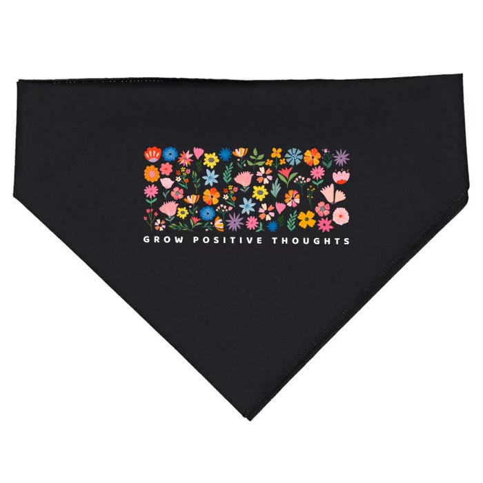 Grow Positive Thoughts Floral USA-Made Doggie Bandana