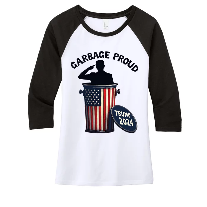 Garbage Proud To Be Garbage Vote Trump Supporters Women's Tri-Blend 3/4-Sleeve Raglan Shirt