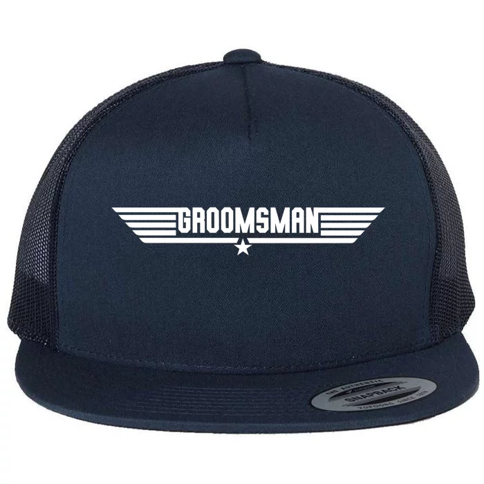 Groomsman Pilot Theme Flat Bill Trucker Hat