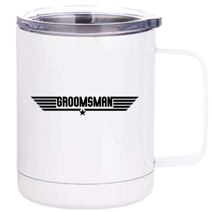 Groomsman Pilot Theme Front & Back 12oz Stainless Steel Tumbler Cup