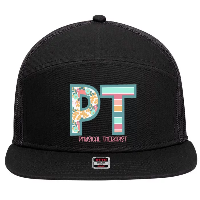 Groovy Physical Therapy PT Physical Therapist Back To School 7 Panel Mesh Trucker Snapback Hat