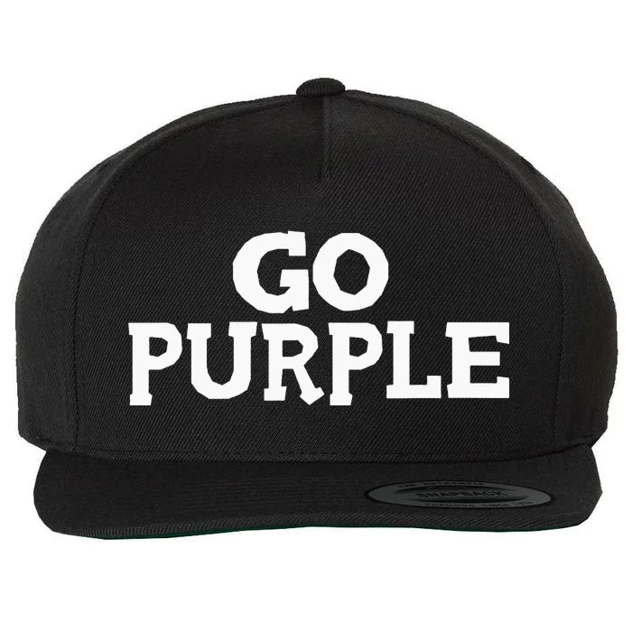 Go PURPLE Team Spirit Gear Color War Grape Wins the Game Fan Wool Snapback Cap