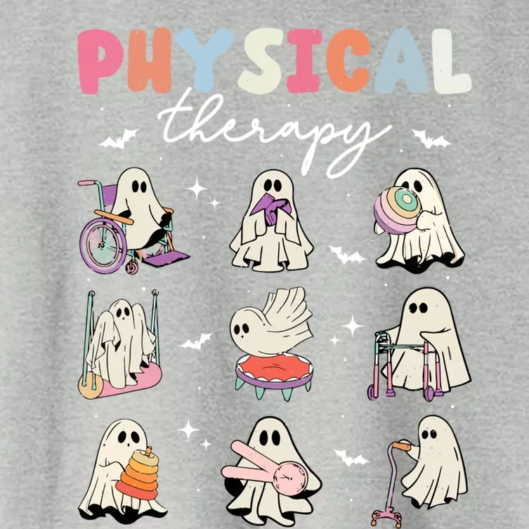 Ghost Physical Therapy Physical Therapist Halloween Groovy Great Gift Women's Crop Top Tee