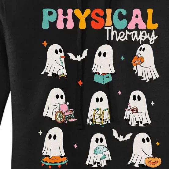 Ghost Physical Therapy Pt Physical Therapist Halloween Women's Pullover Hoodie