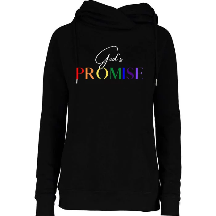 Gods Promise The Rainbow Womens Funnel Neck Pullover Hood